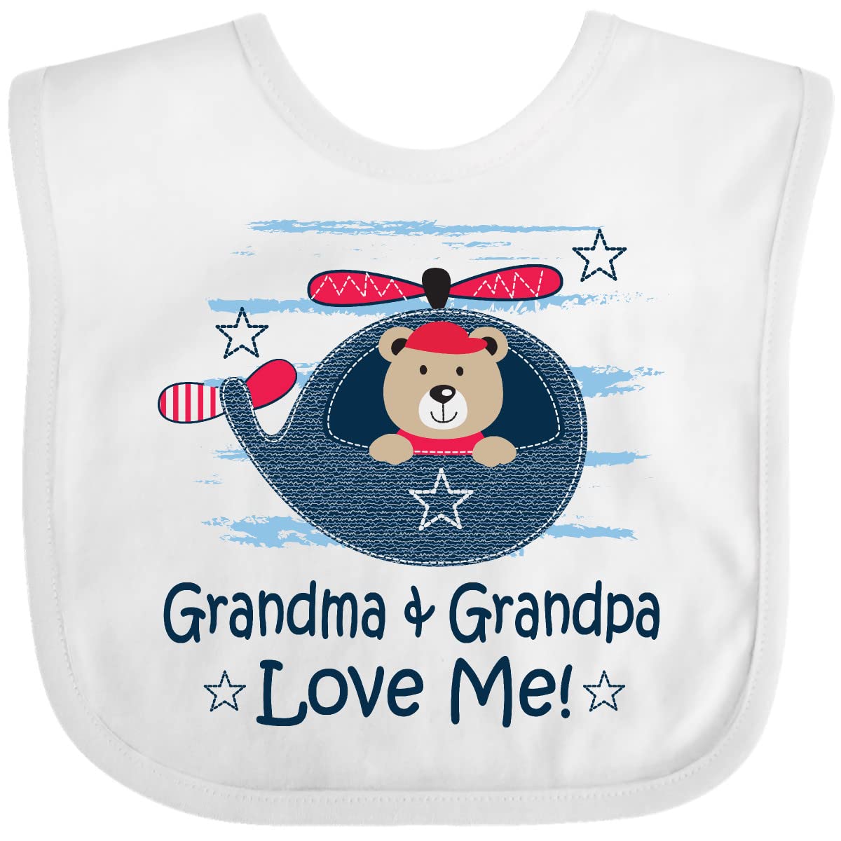 inktastic Grandma and Grandpa Love Me Boys Baby Bib