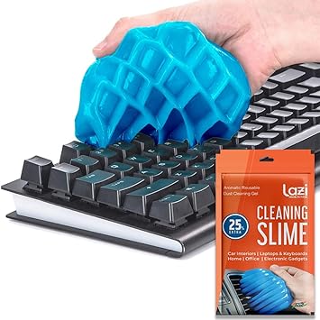 LAZI Reusable Universal Dust Cleaning Slime Gel for Cleaning Keyboard Laptops Car Interior Accessories Cleaner (Blue Pack of 1)