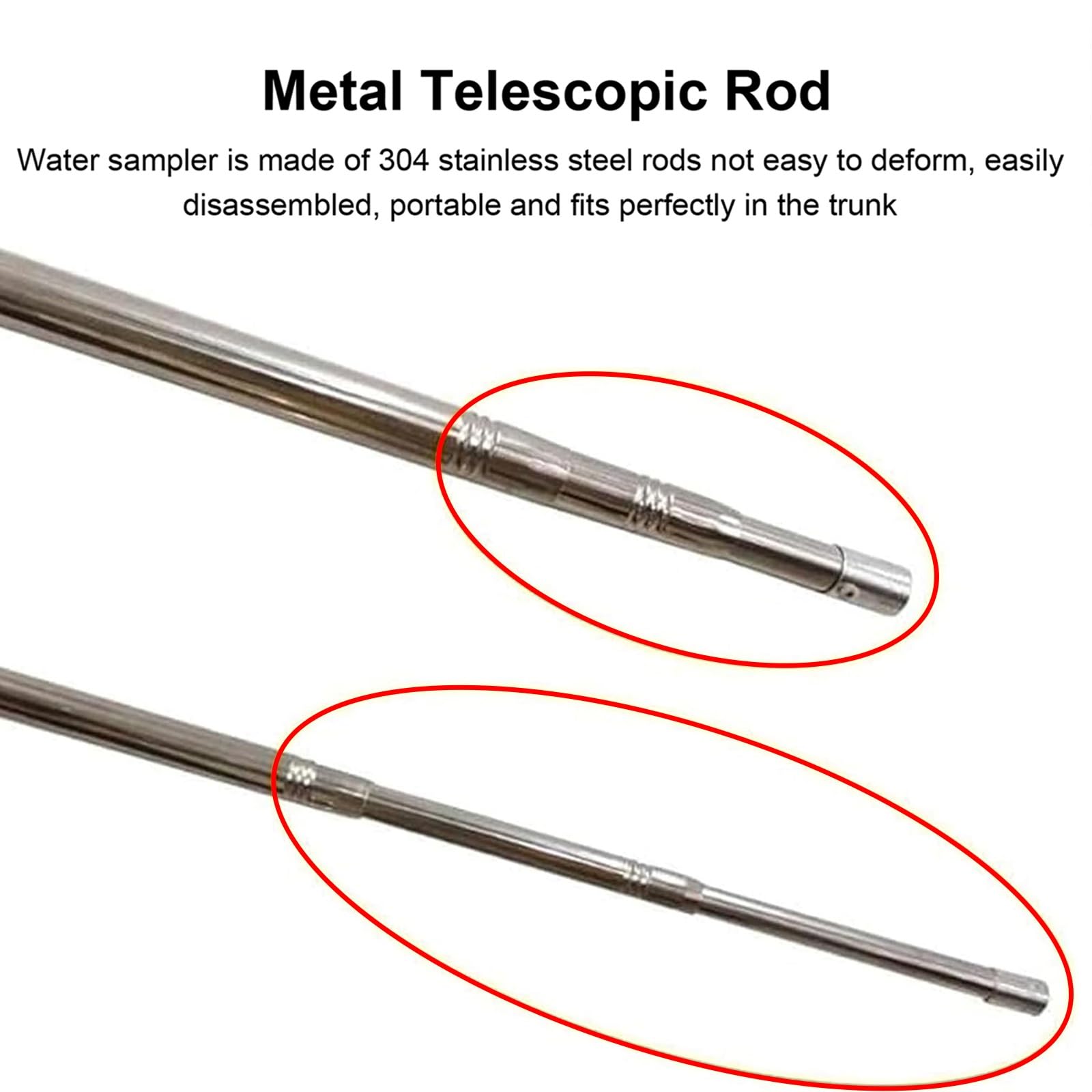 Muestreadores de laboratorio Ajustable Muestreador de Agua con Pico de Águila Y Graduado, Río/Pozo/Piscina Cucharón para Muestras de Agua, Cazo para Líquidos de 2 5 8 12 16 Pies de Largo(Stainless Ste