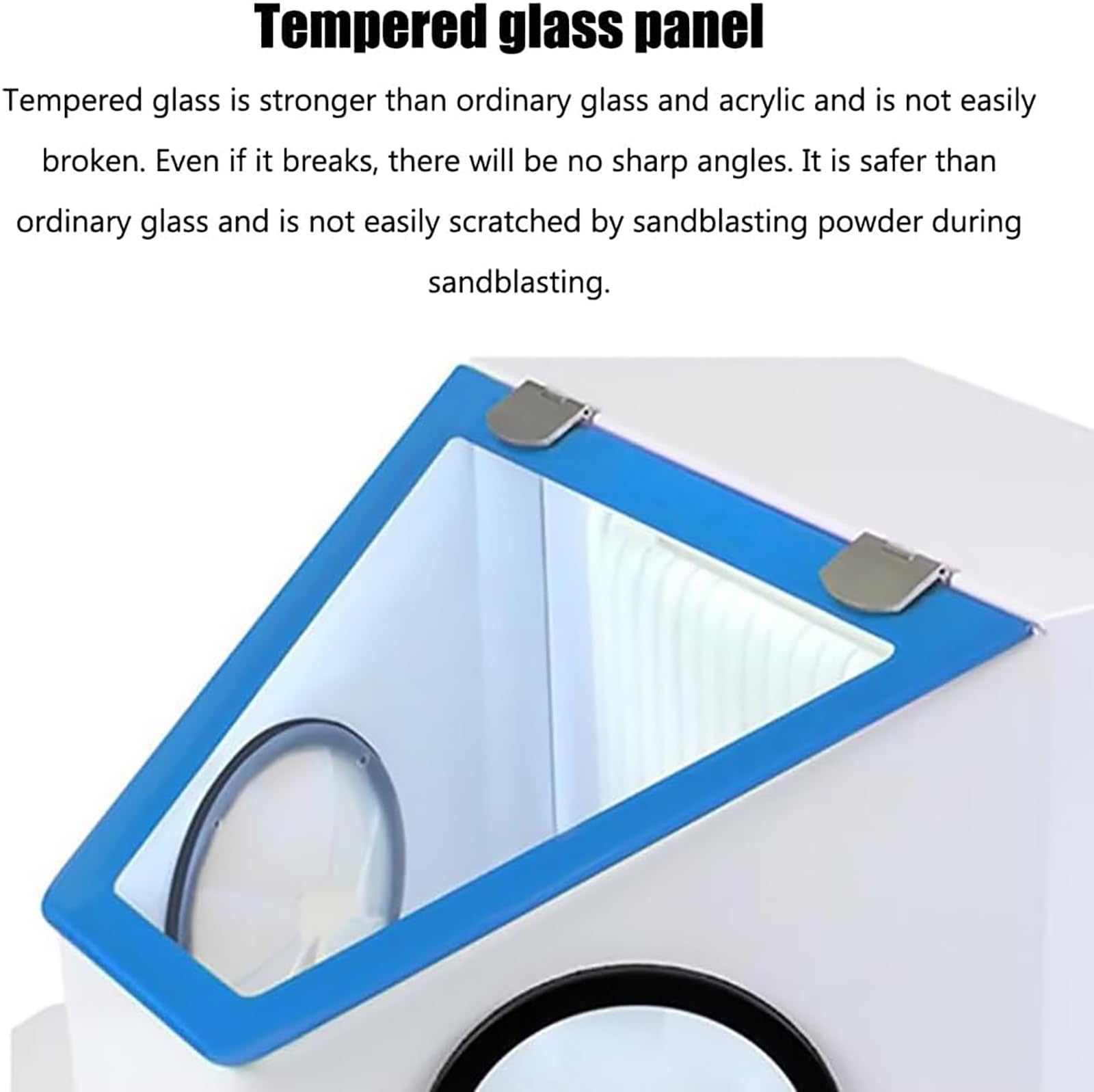McbeAn Contenitore per La Polvere per Laboratorio Odontoiatrico, Contenitore per La Polvere per Sabbiatura da Laboratorio con Poggiamano, Design della Lampada Senza Ombre, Grande Finestra, Silenzioso