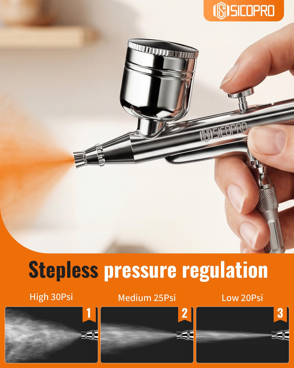 Kit aérographe avec compresseur d'air, aérographe haute pression 50 psi pour ongles, maquillage, modèle, bricolage, aérographe avec kit de pistolet