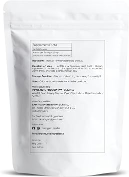 SAMYAM Haritaki Powder (Terminalia chebula) - 1Kg Pack | for Digestion Support