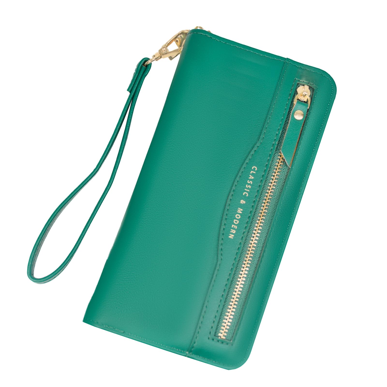 Women Wallet Wristlet Soft Leather Bifold Compact Purse Clutch Wallet Long Cash Card Coin Holder Handbag