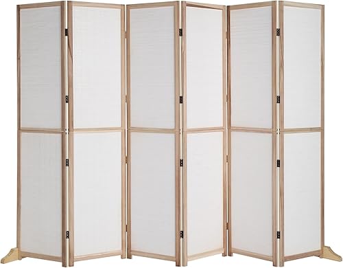 Bonnlo Divisor de habitación de bambú desmontable, pantalla de privacidad plegable de 71 pulgadas de alto, pantalla de privacidad independiente con