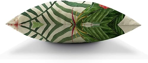 Miniatura 3 de HGOD DESIGNS Funda de cojín de flores tropicales, acuarela de verano, hoja de palmera hawaiana y flor tropical, algodón y lino, poliéster,