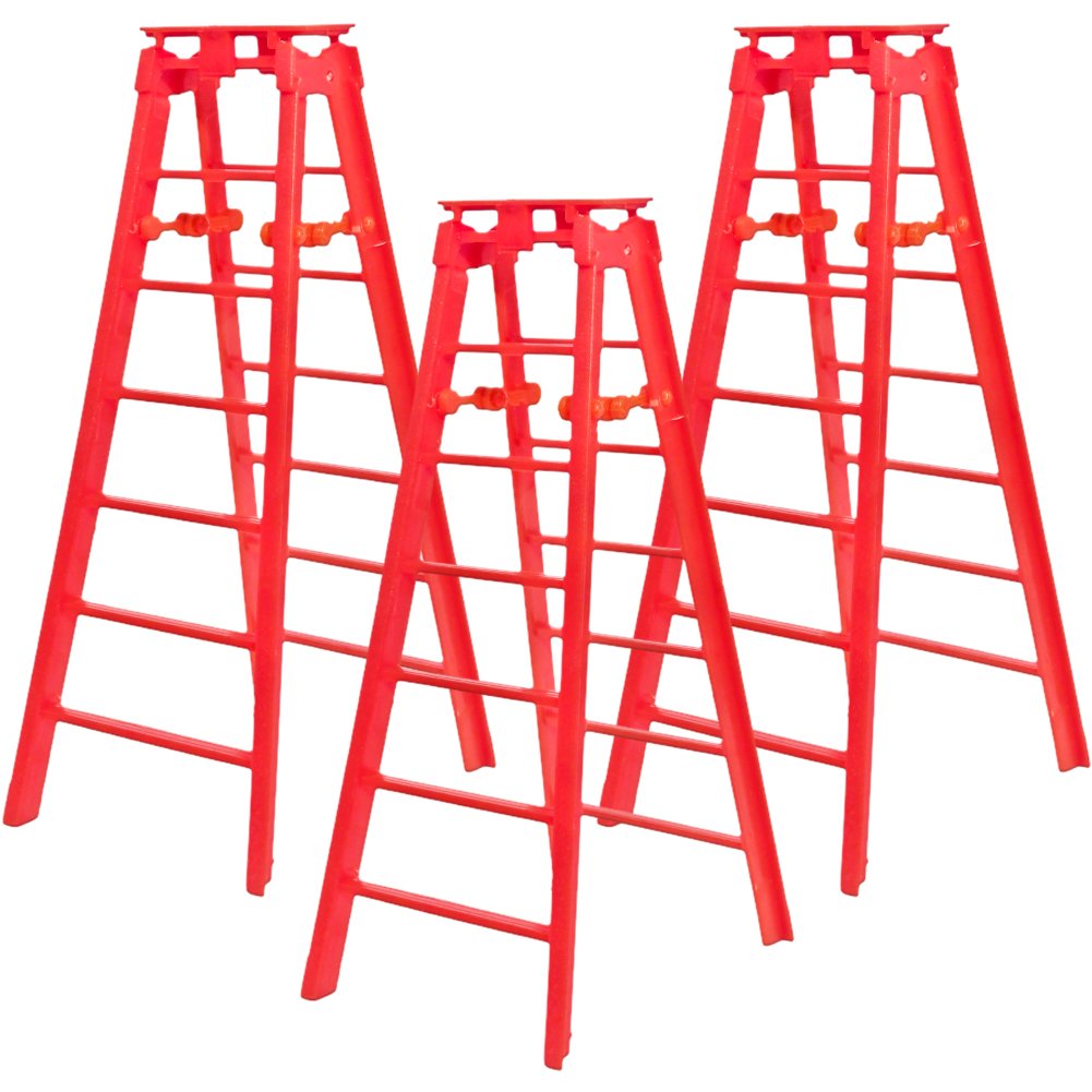 Set of 3 Red Ladders for Wrestling Action Figures
