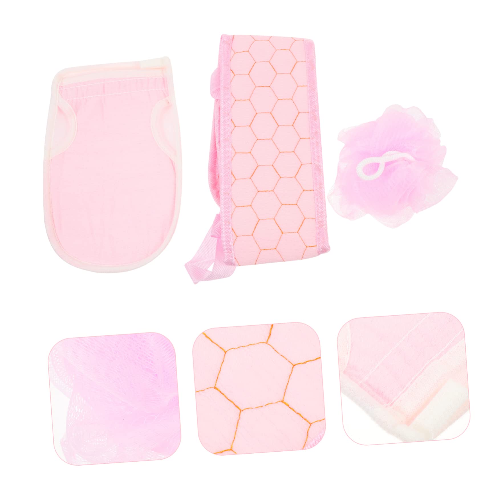Beavorty 3juegos Toallas Exfoliantes De Malla Accesorios Para Baño Frotador Para Espalda y Cuerpo Material y Ligero