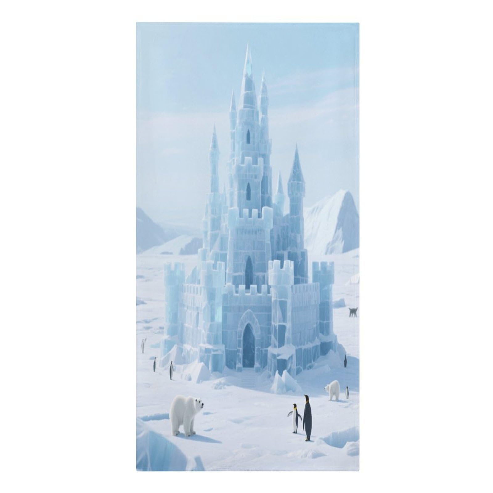 Fekiloot Men's Style Ice And Snow Castle Icefield Large Beach Towel, Travel Towel For Adults Wo, Pool Towels For Beach, Camping, Swim Pool, Gym, Sports& Yoga 61.4"X30.3"