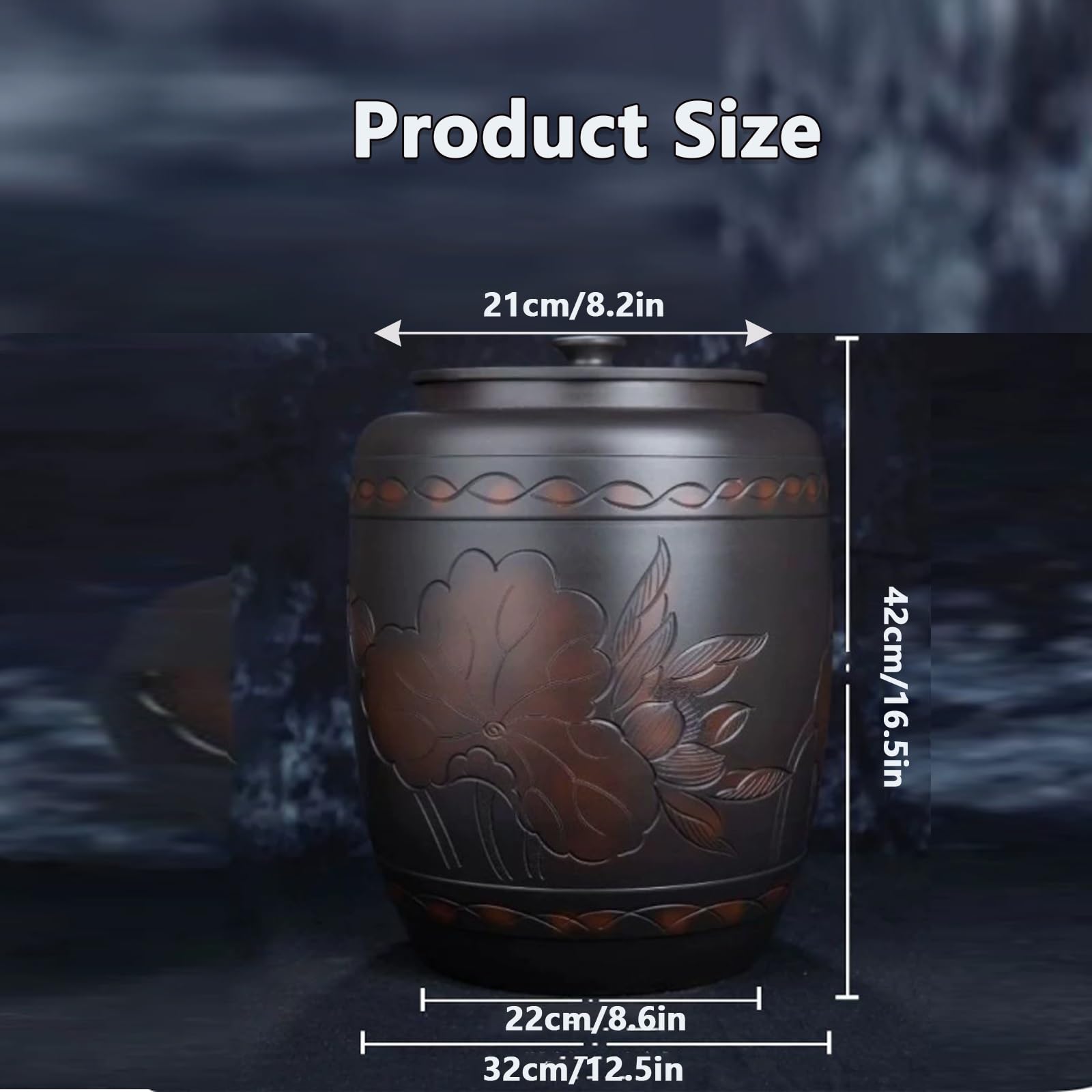 Récipient à riz en céramique de 25 L, hermétique - Grand distributeur de conservation alimentaire hermétique de 15 kg - Récipient en céramique pour la conservation de la farine, du café, du thé.