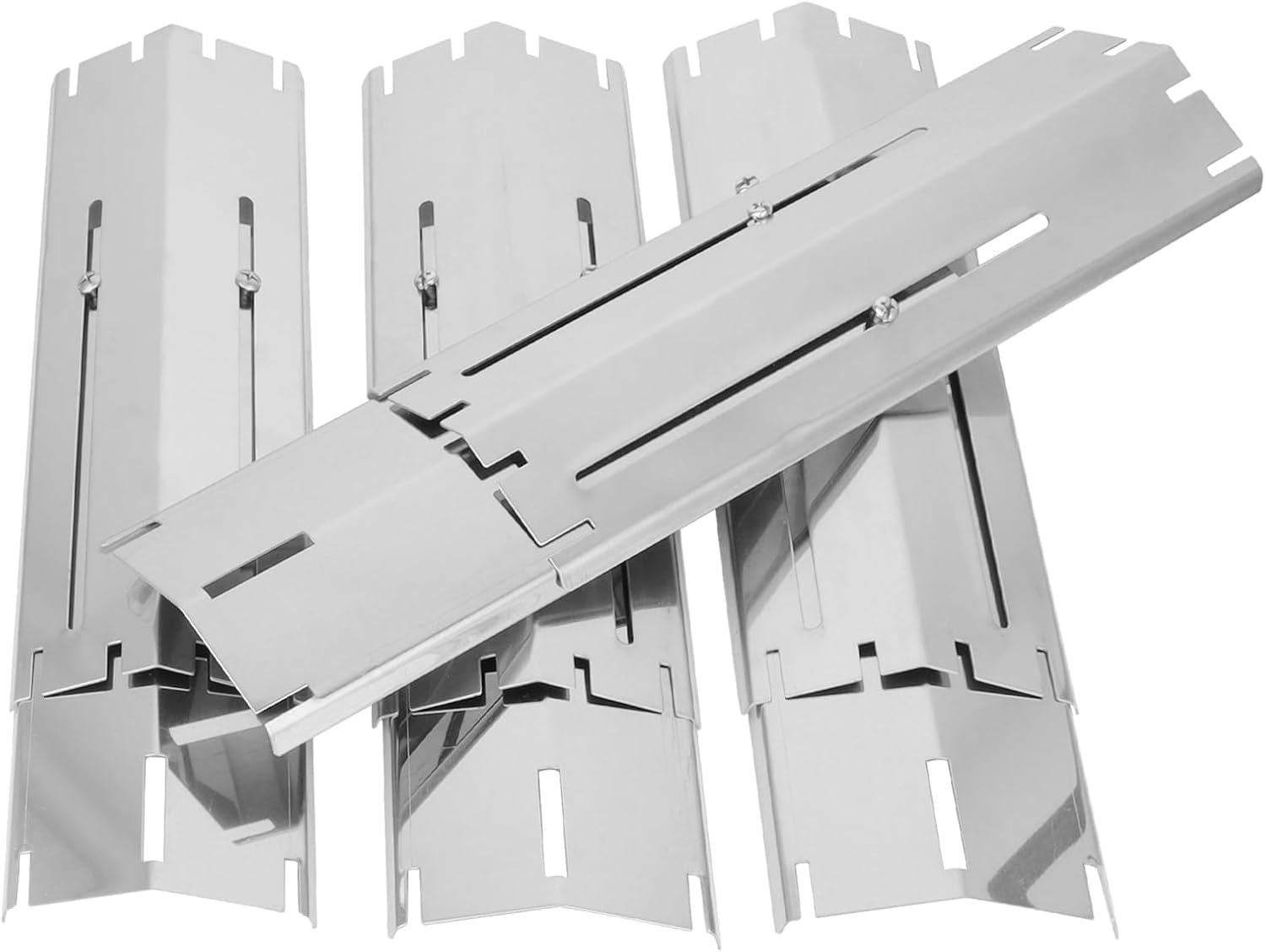 5-Pack Universal Grill Heat Plates Extends from 11.75" up to 21" Adjustable Stainless Steel Heat Shield, Flavorizer Bar, Grill Heat Tent, Burner Cover, Flame Tamer for Gas Grill Parts