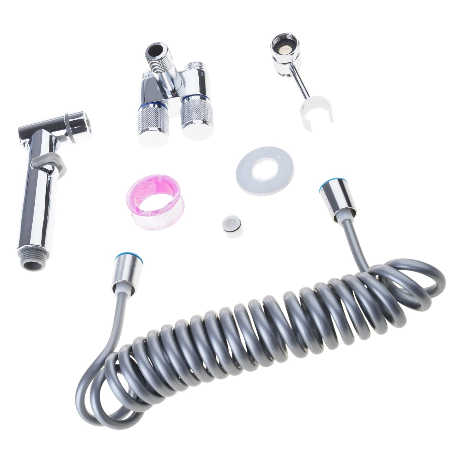 Msioytog Electroplating Color Handheld Bidet Sprayer Attachment Bidet Toilet Sprayer With Double Outlet Valves Washing Toilet Accessories Easy To Use Easy To Installation