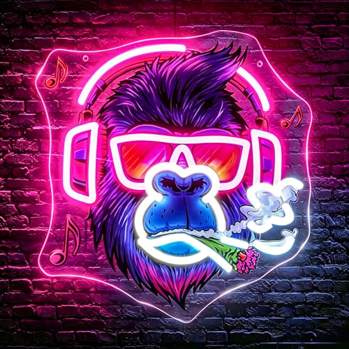 Image of Pink Neon Sign Led Neon Lights Signs for Wall Decor USB Powered Led Signs for Room Decoration-Music Monkey