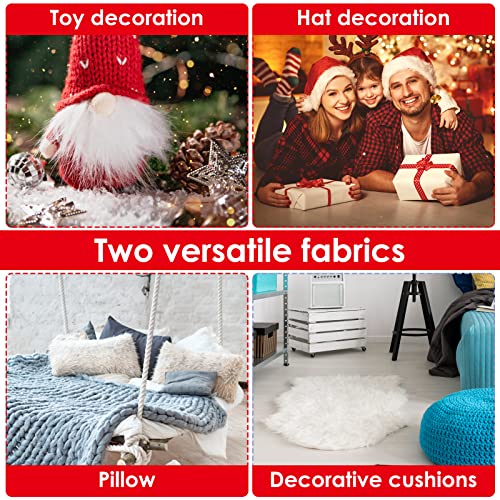 5 Stück Kunstfell Meterware Weißer Pelzstoff 25,4 x 25,4 cm Kunstpelzstoff Quadratisch Zotteliger Pelz Stoffaufnäher Weißer Pelz Handwerk Stuhlbezug Polsterun Kostüm Sew Gnome Weihnachtsschmuck