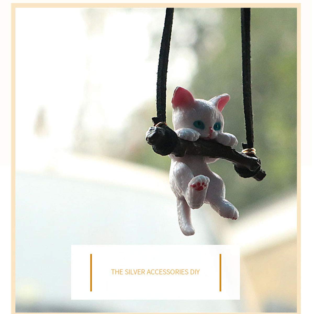 Ciondolo Gatto Per Specchietto Retrovisore Auto - Con Occhiali Da Sole, Decorazione Carina E Divertente