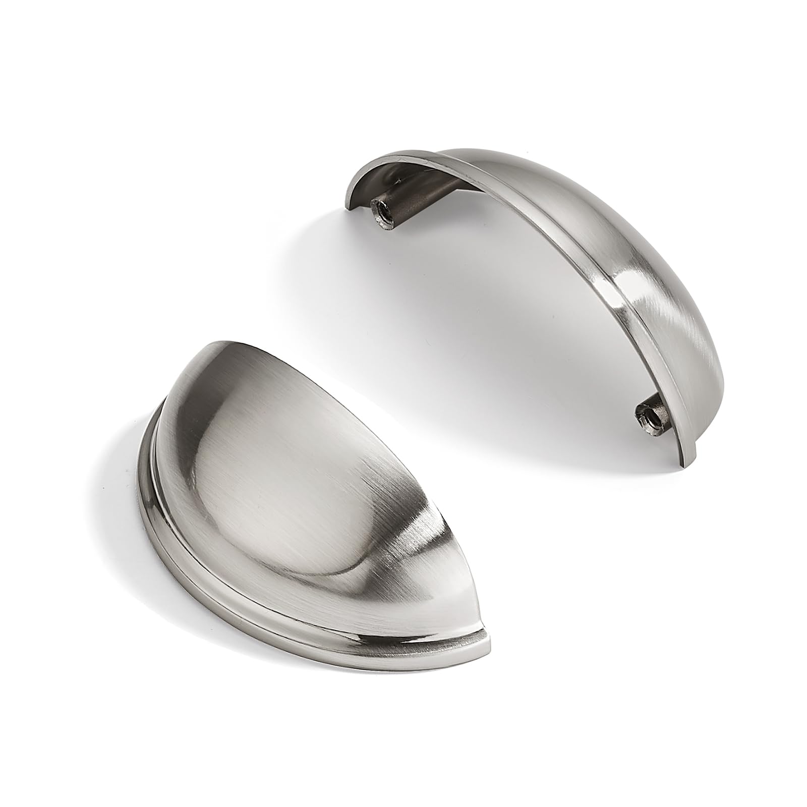 10 Pack 2-1/2" Drawer Pulls Brushed Satin Nickel Cabinet Cup Pulls Kitchen Hardware Cabinet Handles Drawer Handles Knobs 2.5 inch Hole Center