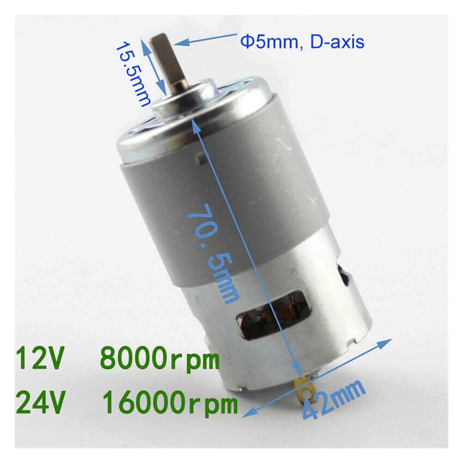 motor de juguete 1 795 Motor 12-24V 16000RPM Doble cojinete de alta potencia Alto Motor de torsión Alto Ruido Piezas electrónicas Motor, DIY Para juguetes de bricolaje, proyectos de ciencia.