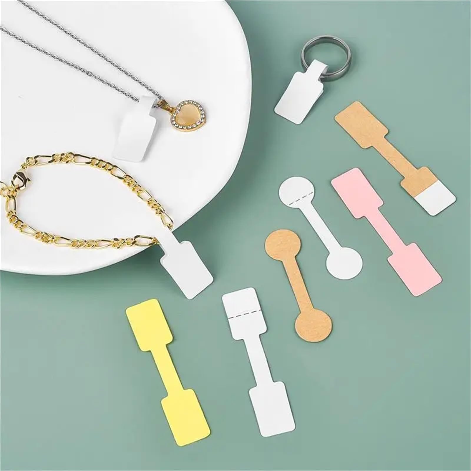 Karty na kolczyki 500 sztuk/partia okrągły kwadrat pusty papier metki z cenami naklejki biżuteria bransoletka pierścionek etykiety karta ekspozycyjna(Color03)