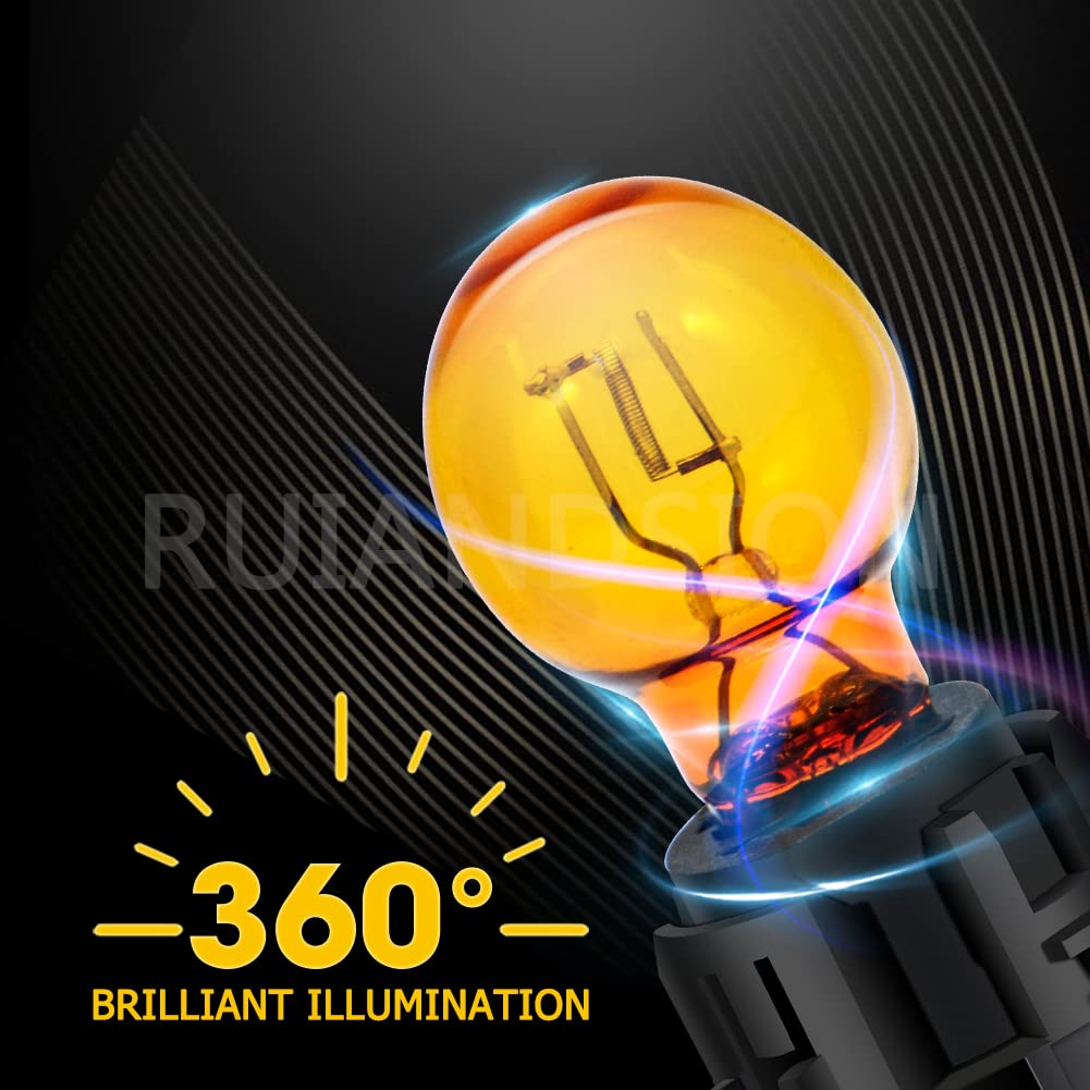 Ruiandsion 2szt. żarówki halogenowe HP24W żółte bursztynowe 12V 24W do światła do jazdy dziennej