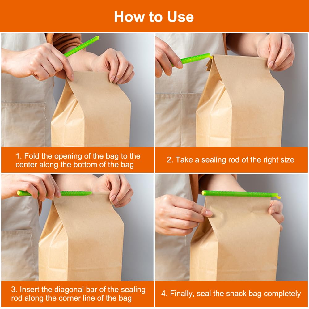 Clips De Fermeture Pour Sachets Alimentaires - Lot De 30 En 5 Tailles (9 à 28,5 Cm) - Réutilisables - Couleurs Assorties