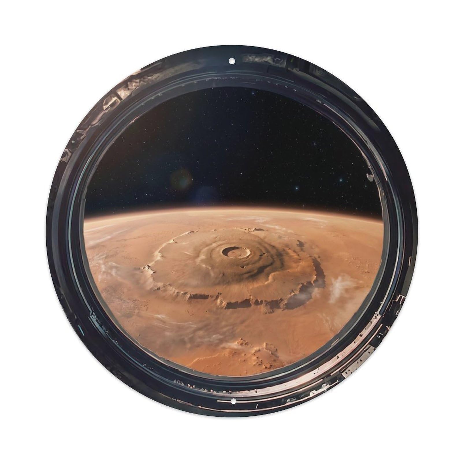Red Planet Olympus Mons Volcano Metal Tin Sign