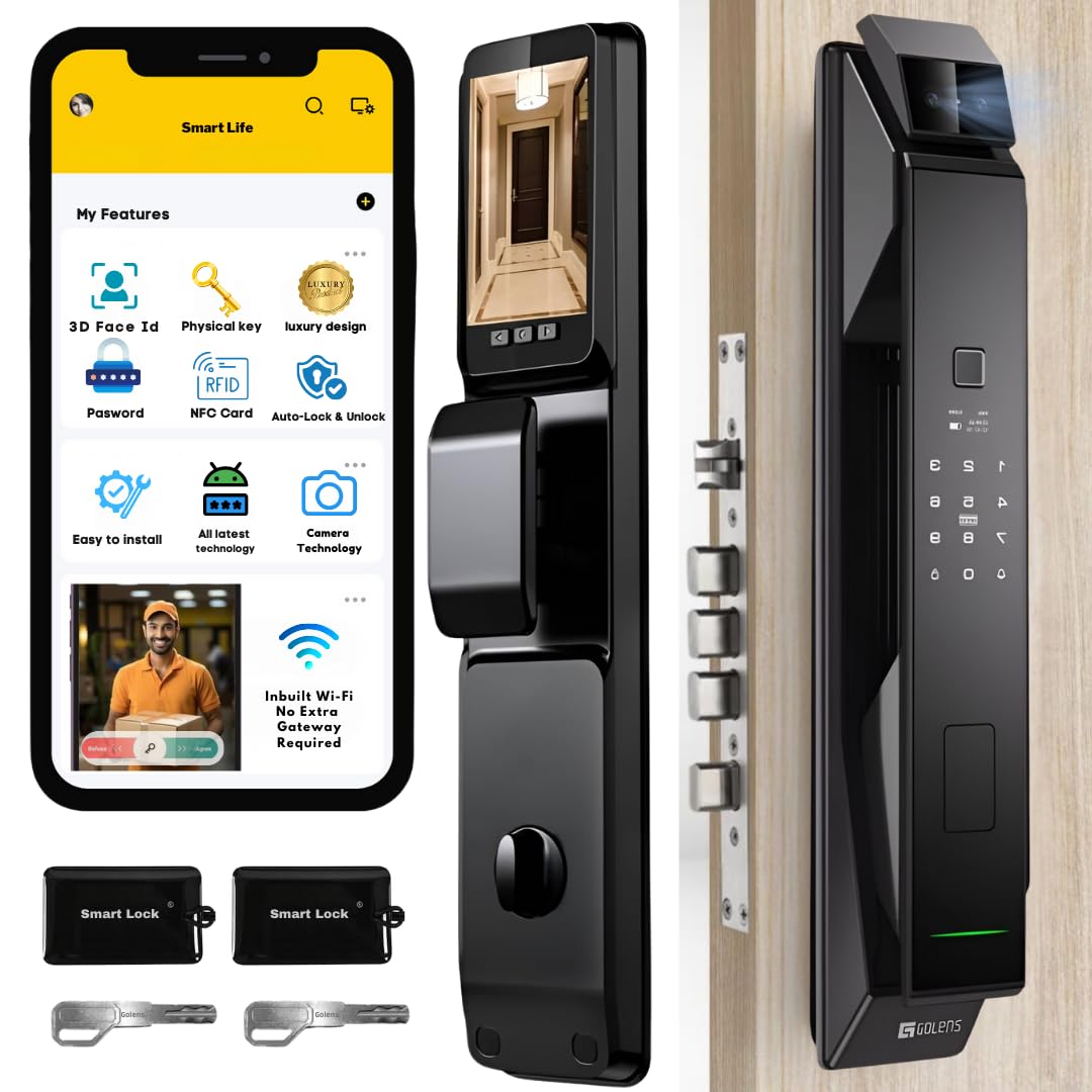 Picture of Buy Golens X88 Luxury Smart Door Lock | 8 Ways Unlocking |3D Face ID ...