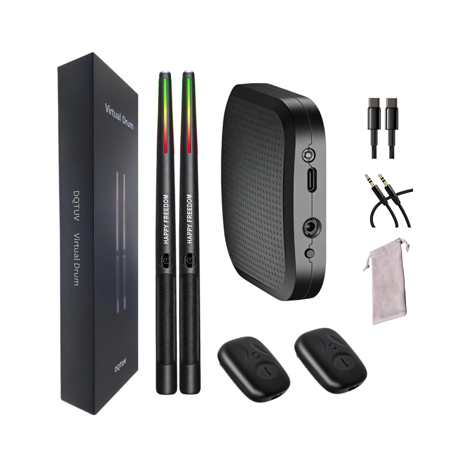 Photo 1 of Air Drumsticks, 3D Motion Sensing Virtual Drum Kit with RGB Lights, Portable Silent Practice for Kids, Teens & Adults, Fun Gift for Beginners & Music Lovers