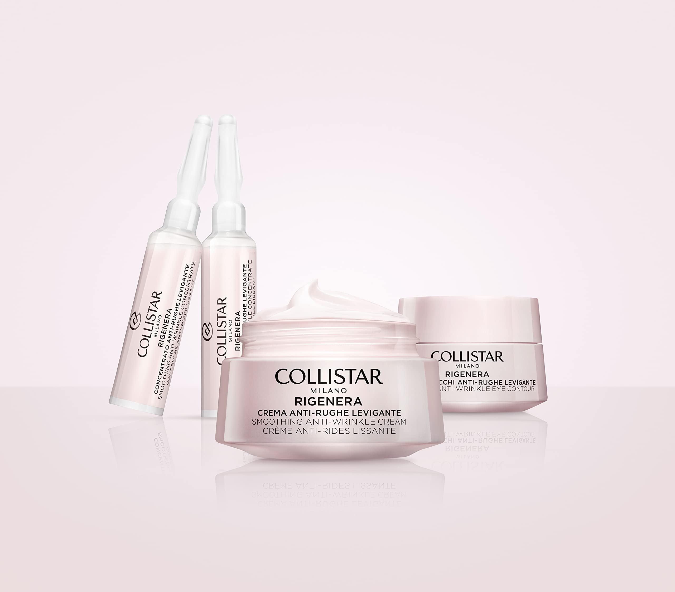Collistar Rigenera Concentrato Anti-rughe Levigante, trattamento urto viso e collo che contrasta le rughe, stimola la riparazione cellulare, senza alcol e siliconi, 2 x 10 ml