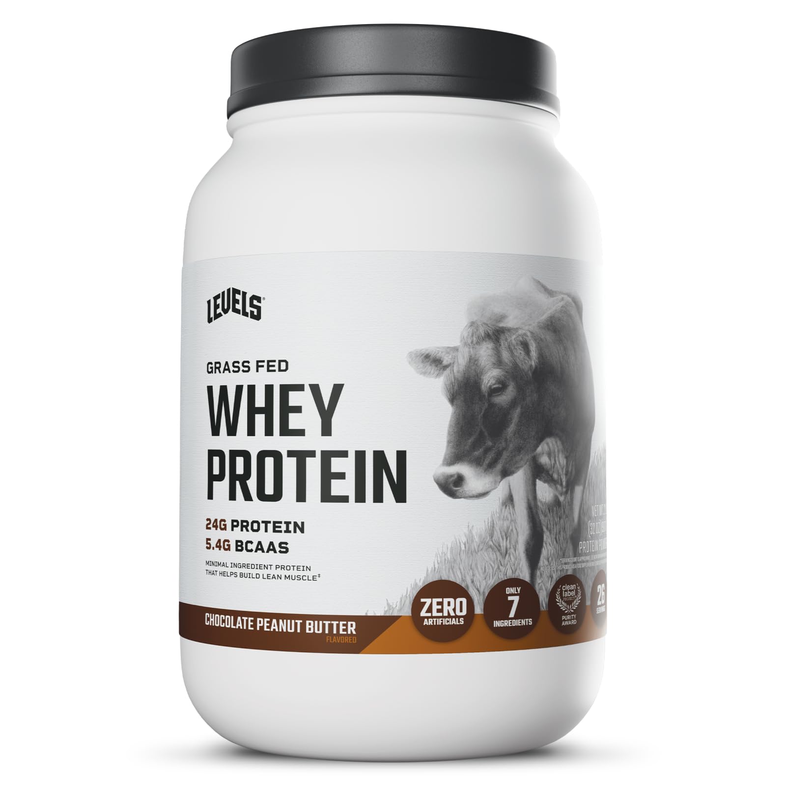 Grass Fed 100% Whey Protein, No GMOs, Chocolate Peanut Butter, 2LB