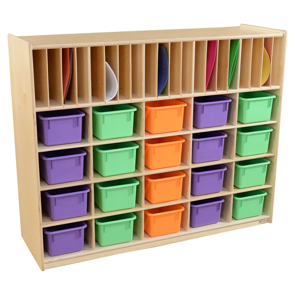 Wood Designs 990326AP Multi-Storage with 20 Assorted Pastel Trays