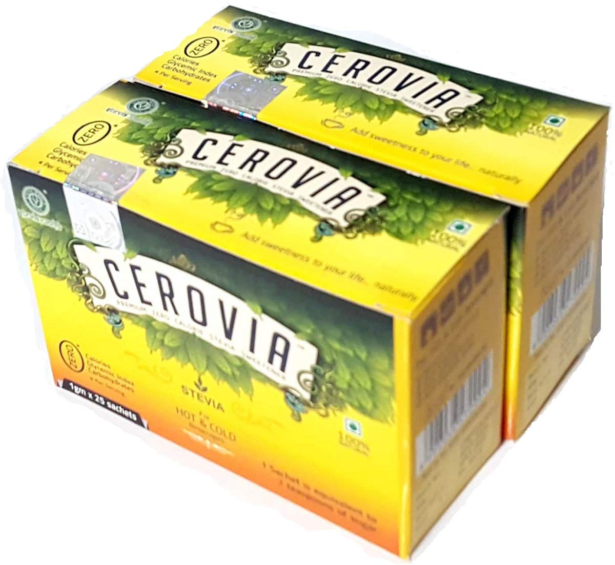 Stevia Sachets, Natural Sweetener, Sugar free, Stevia Powder - Pack of 25 * 2 (50 grams)