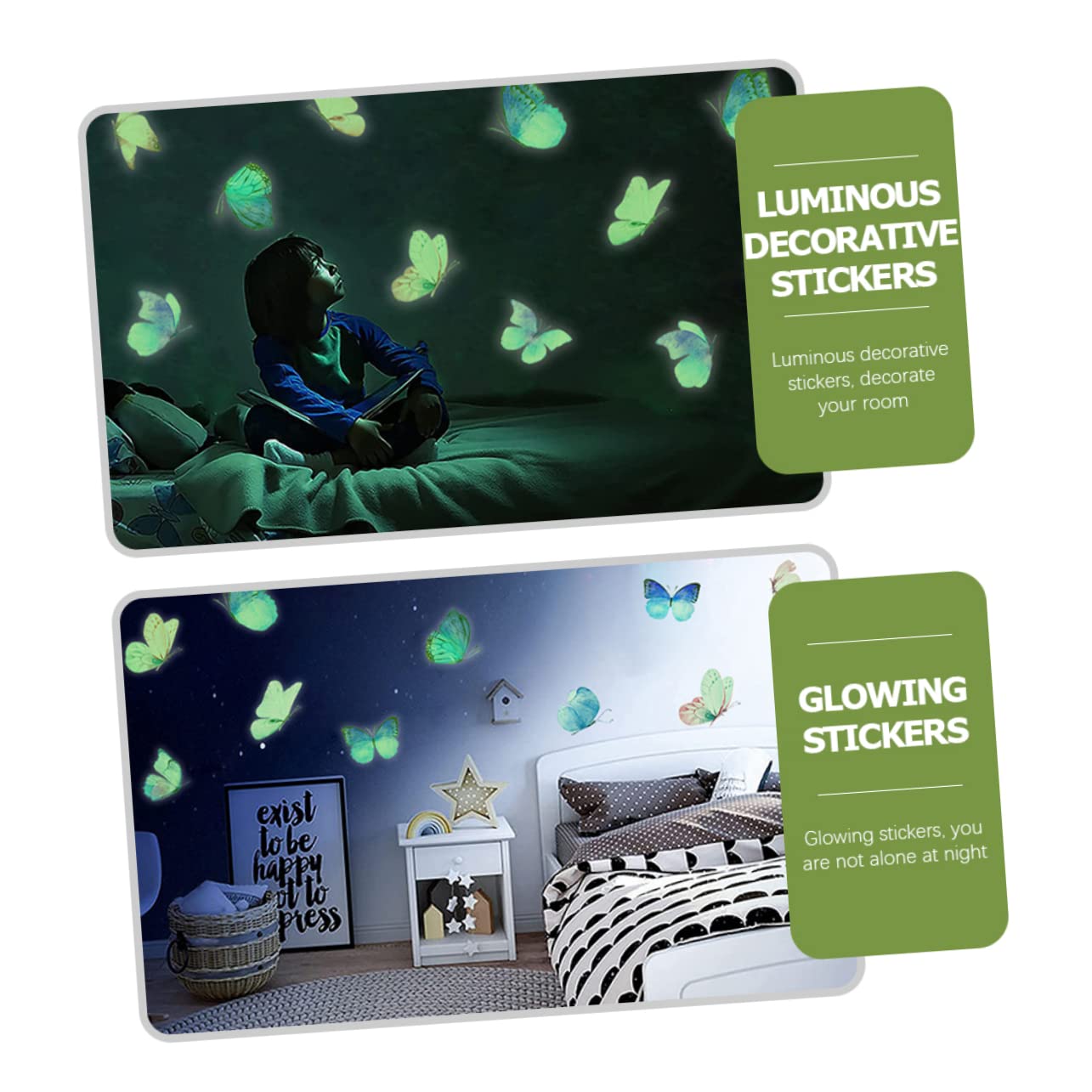 HOMSFOU 5sets Adesivi Luminosi Decorazioni Rimovibili Per Facili Applicare Per Camera Domestici