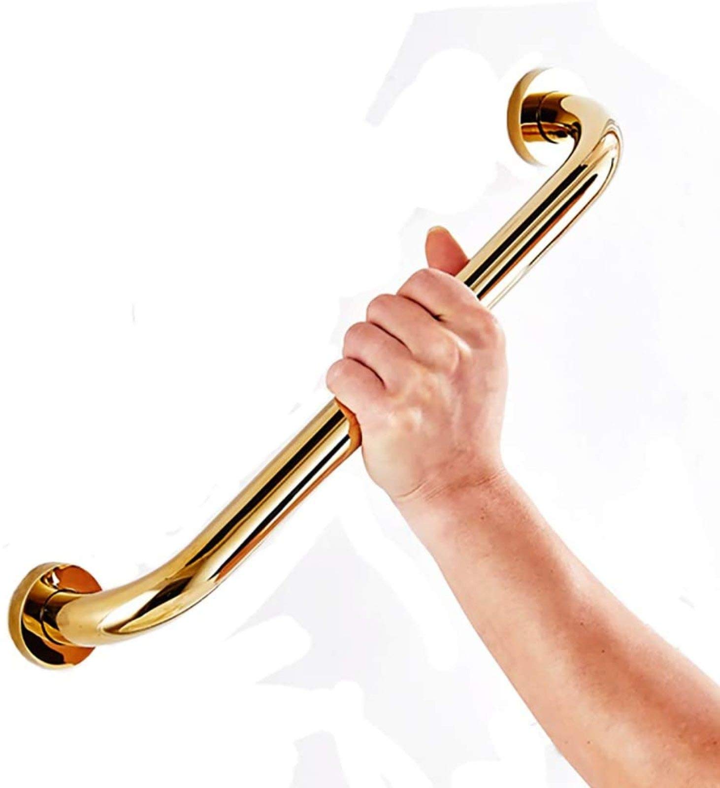 Maniglione per Doccia Oro, Maniglia per Vasca da Bagno in Ottone corrimano Supporto di Sicurezza per disabili, Anziani, infortuni, 30 cm (30 cm) (50 cm B)