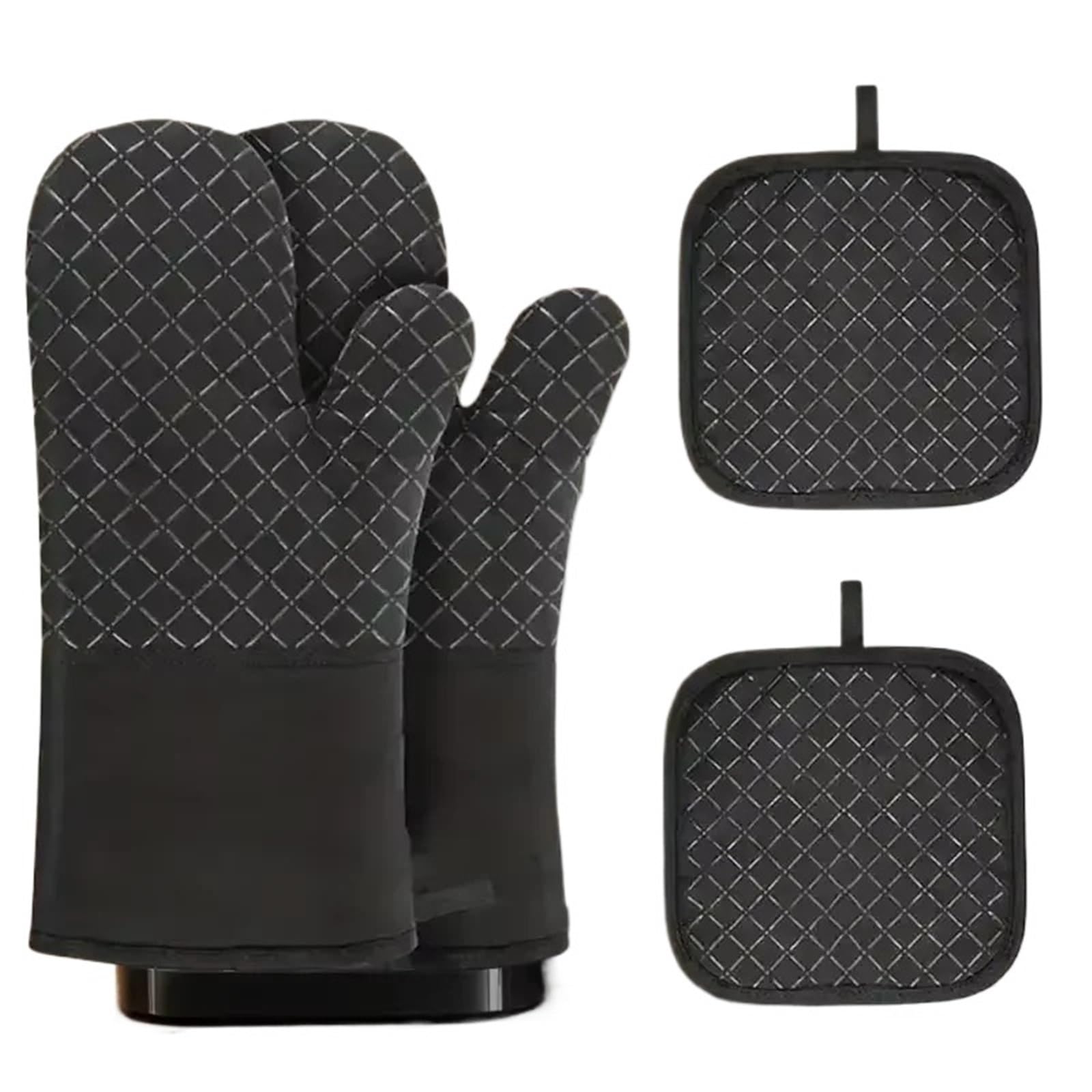Microwave Cotton Baking Gloves Anti-Scalding Heat Resistant Oven Mitts Bakeware Non-Slip Insulation