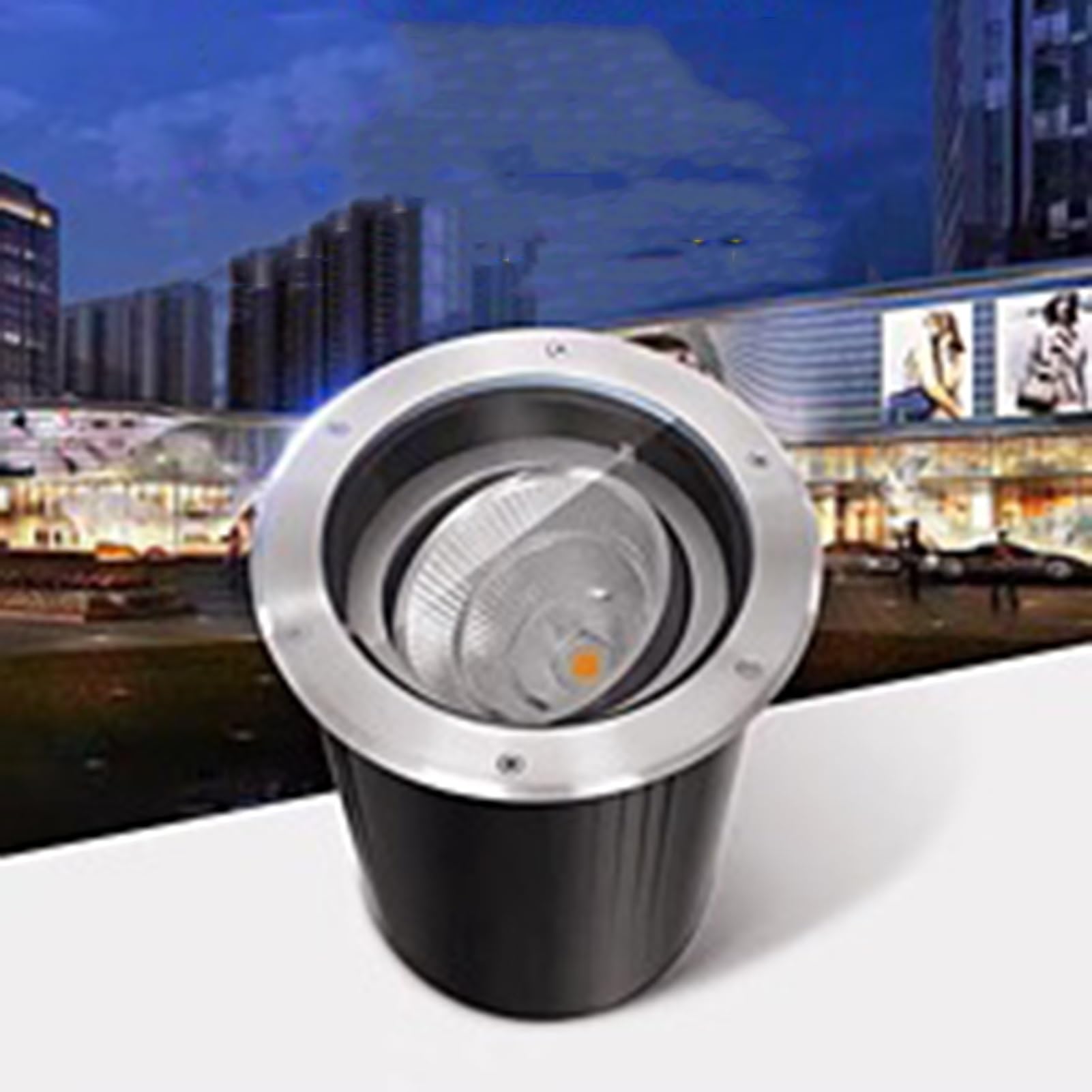 Reflektor LED do zabudowy do użytku na zewnątrz, regulowany, AC 12 V/24 V, oświetlenie podziemne COB wodoodporne IP67 do ogrodu, na patio i trawnik (zielony, 7 W)