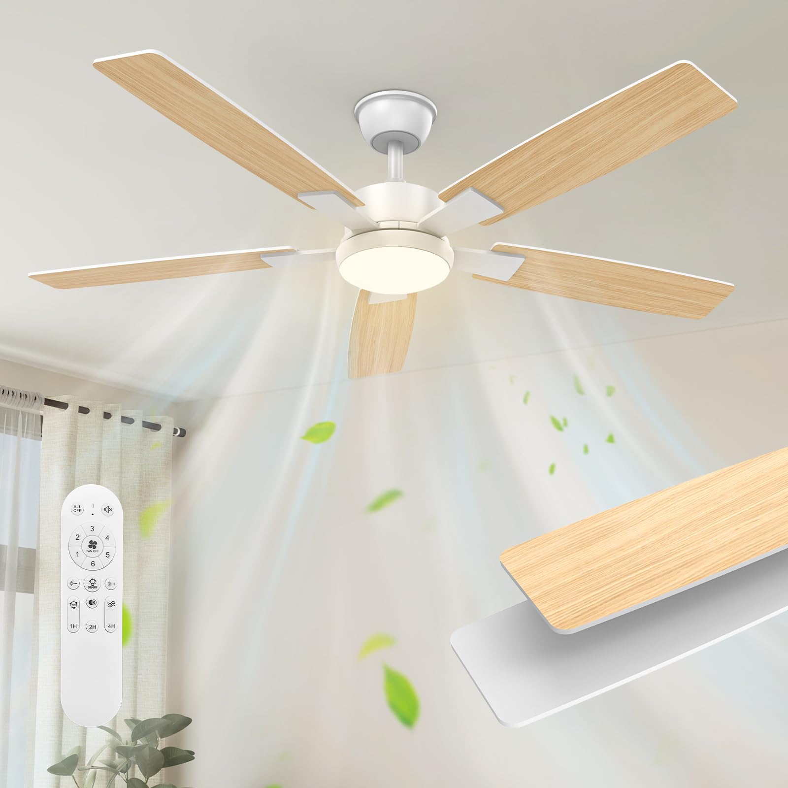 Ventilatore A Soffitto In Gabbia Con Luce E Telecomando – 20 Pollici, 6 Velocità, Motore DC Reversibile – Senza Pale, Stile Industriale