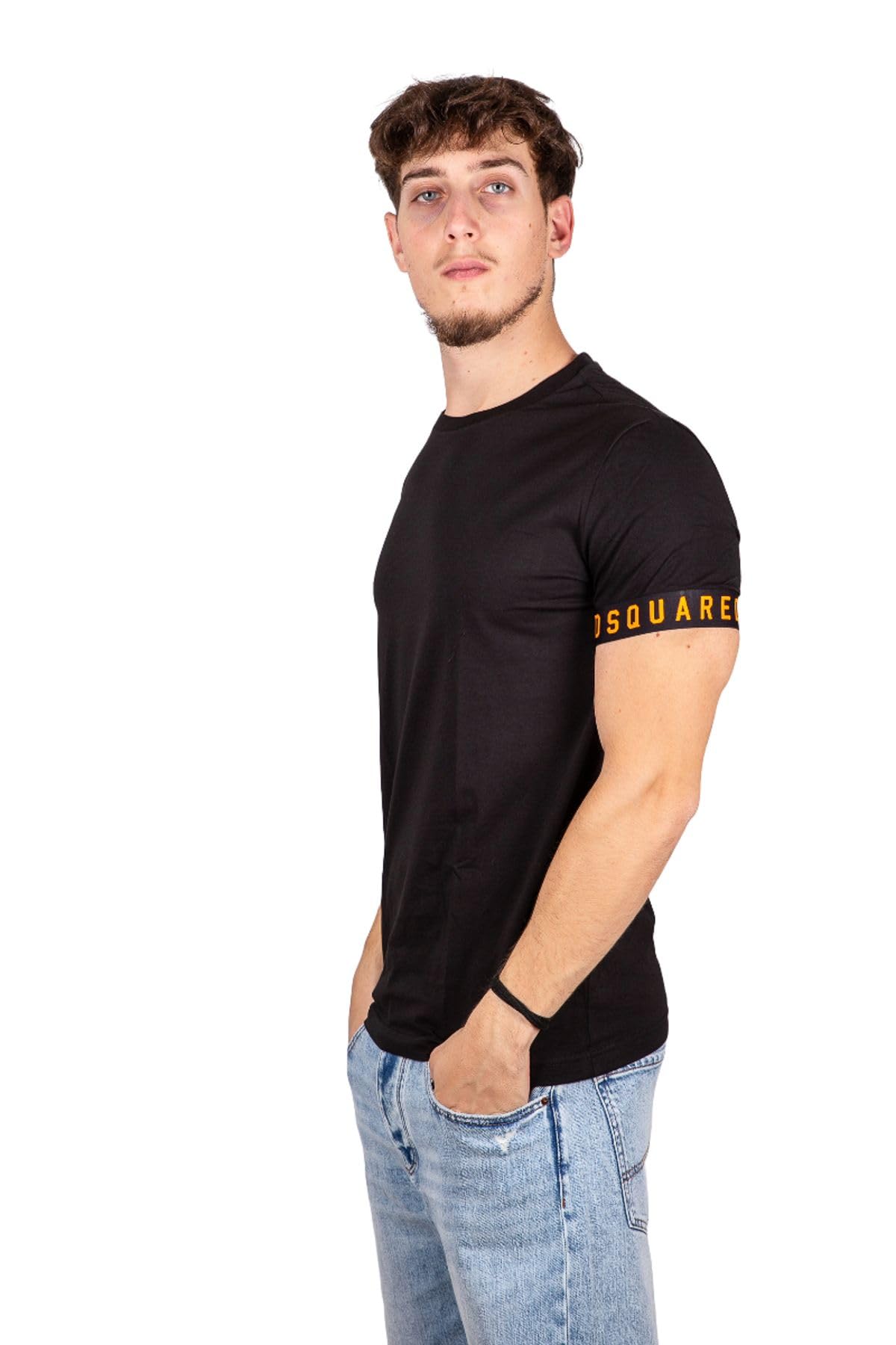 T-Shirt Dsquared. Nero/Arancio