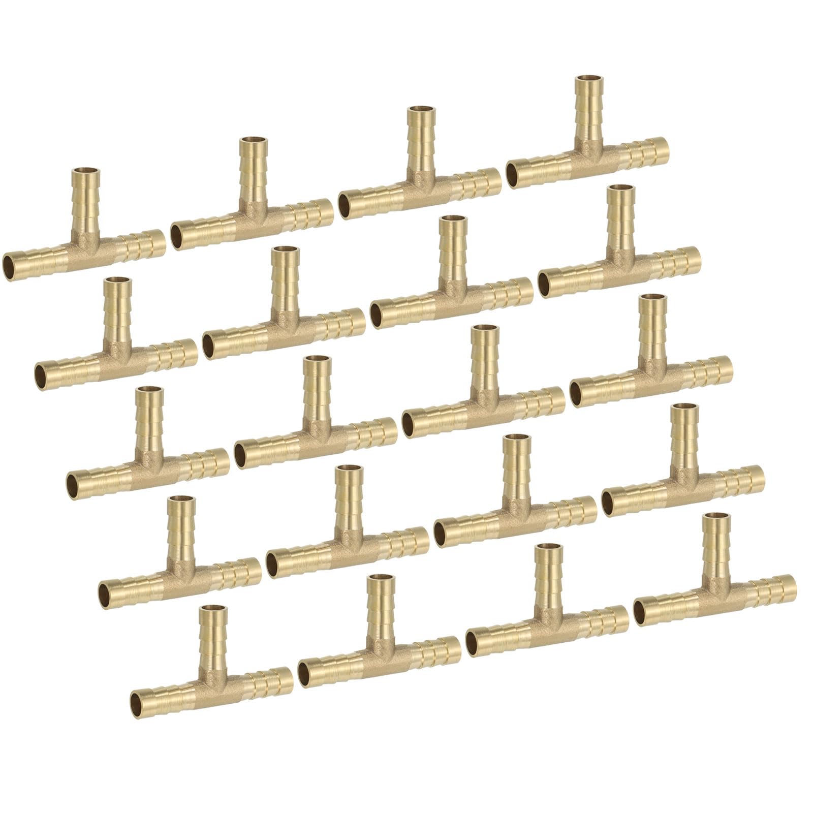 PATIKIL 1/2" Brass Tee Hose Barb Fitting, 3 Ways Union Intersection T Shape Barbed Split for Air Water Fuel Gas Liquid, Golden — view 25