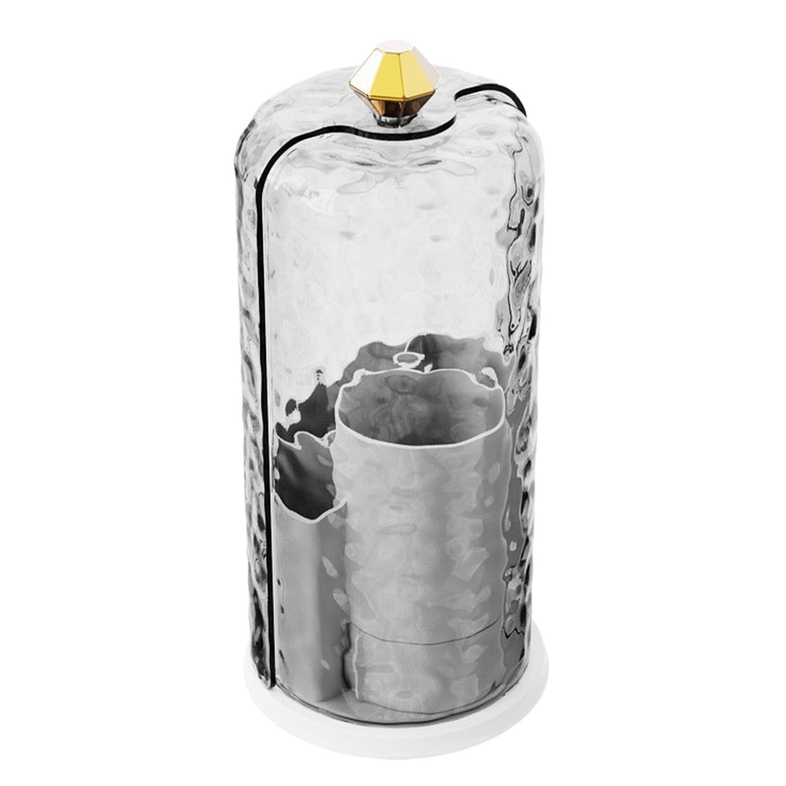 Makeup Brush Holder Sliding Lid Toothbrush Organizer Rotating Holder Versatile Bathroom Waterproof Dustproof Accessories Organizer