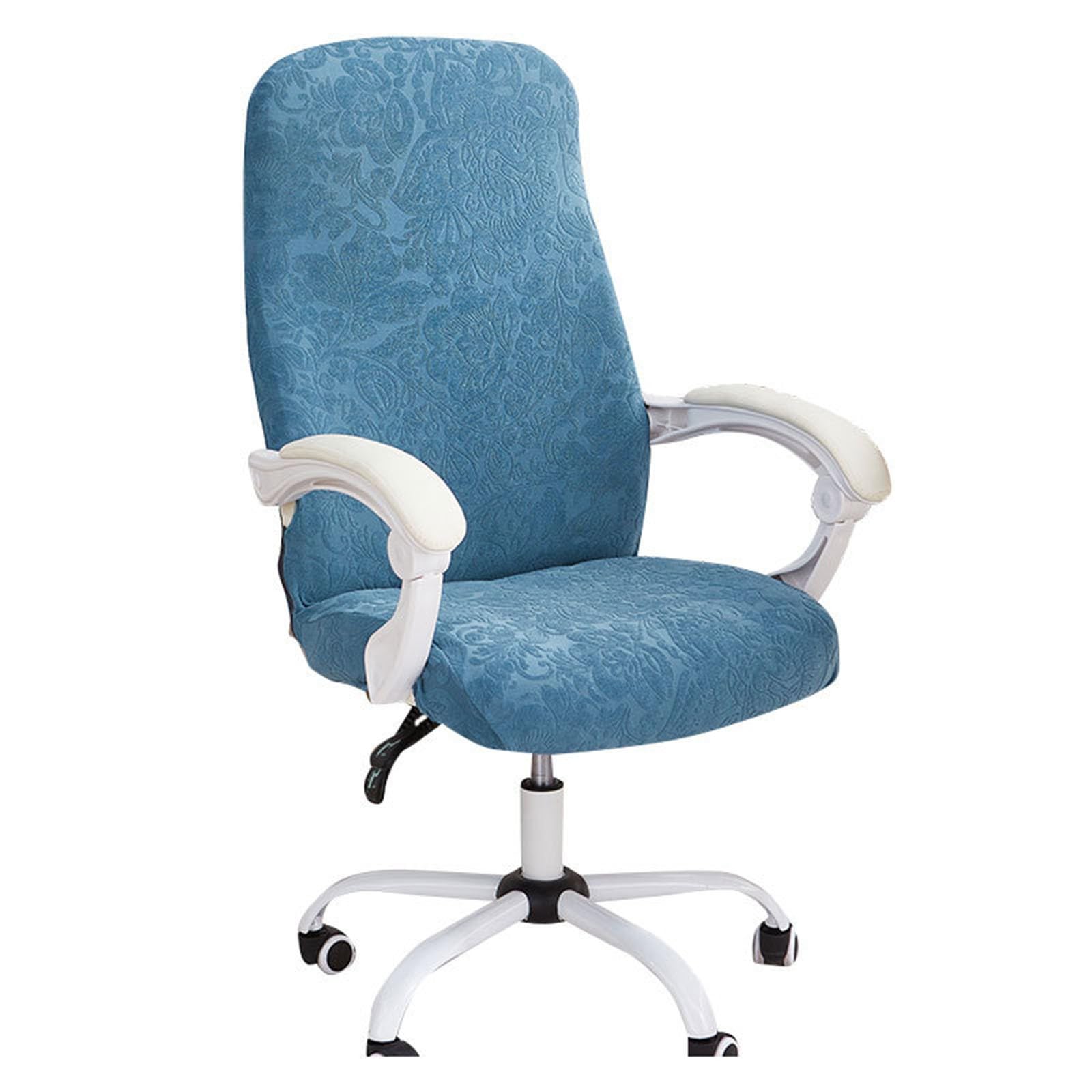 Office Chair Cover with Armrest Stretch Computer Chair Slipcovers Removable for Office Chair gaming chair swivel chair(Lake Blue,Small) — image 1
