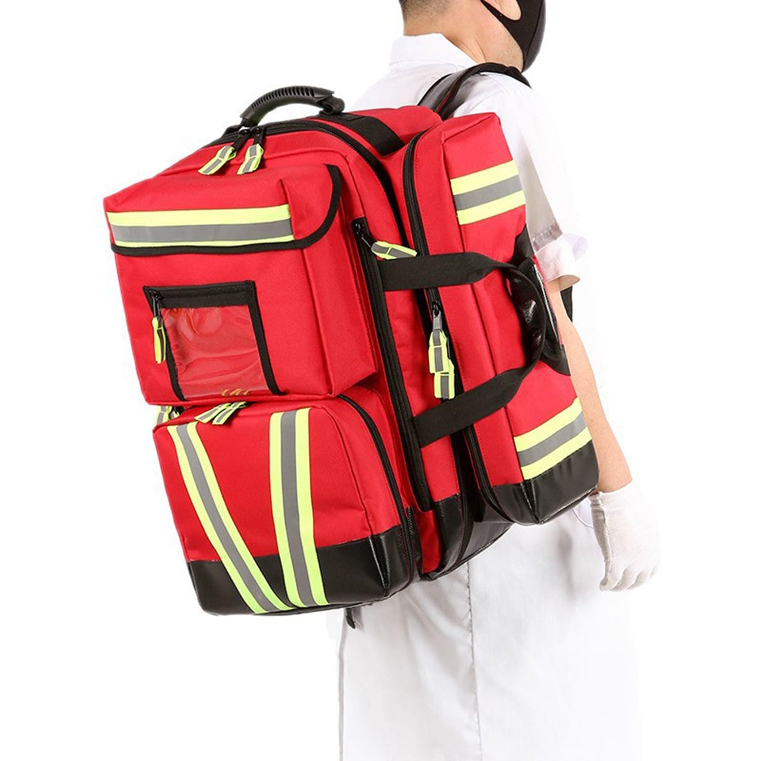 Mochila Profesional De Primeros Auxilios Vacía,Bolsa Médico,Bolsa Médica Táctica con Reflectante, Mochila Médica De Primeros Auxilios De Gran Capacidad para Senderismo,Viaje,Acampada