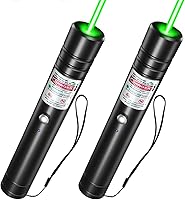 MIPREZT 2-Pack Rechargeable High Power Green Laser Pointers - Long Range Beam, Starlight Patterns for Presentations, Outdoors, Astronomy & Construction