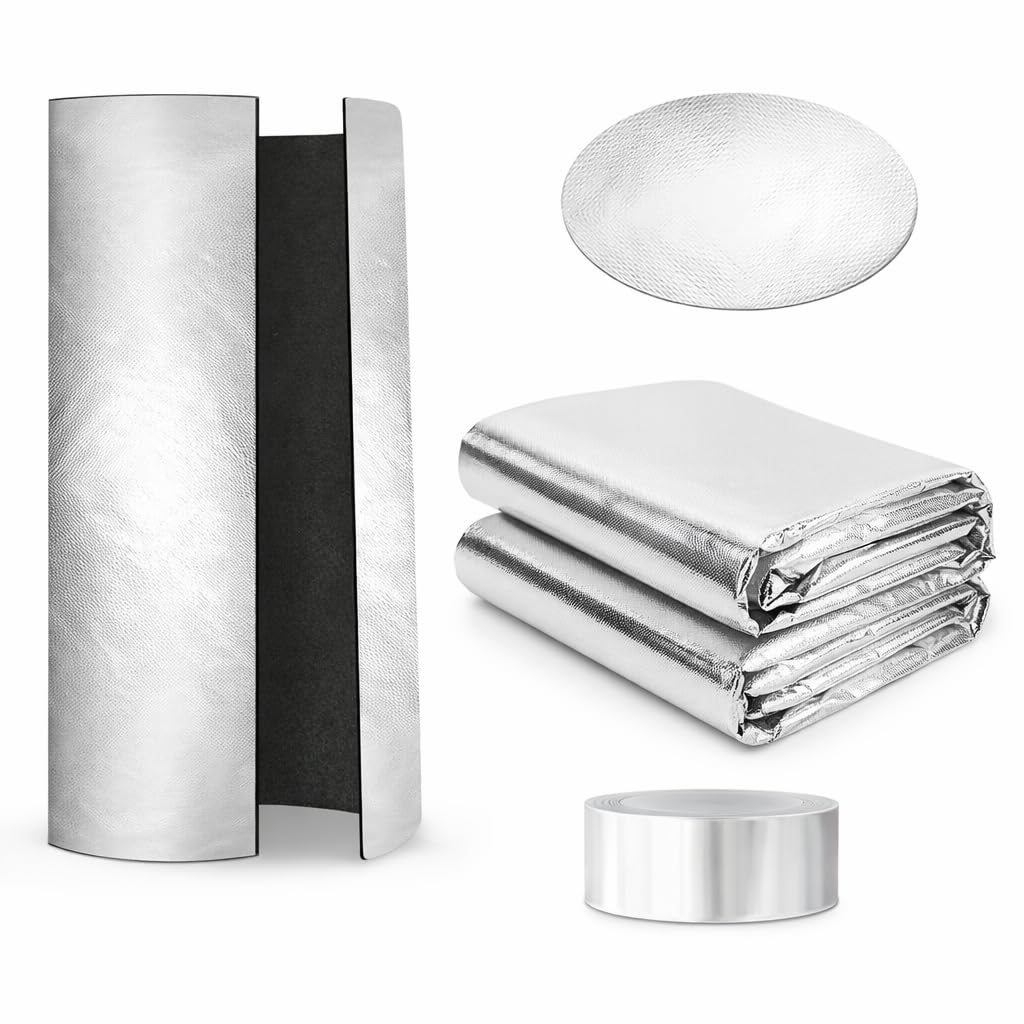 76"x48" Water Heater Insulation Blanket for 40-80 Gallon Pre-Oxidized Fiber | Soft tight fit, easy cut & install, includes 25.5" round top spacer & 16FT foil tape for complete installation