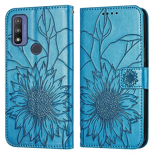 Étui portefeuille Moto G Pure antichoc avec rabat en cuir et rangement pour cartes