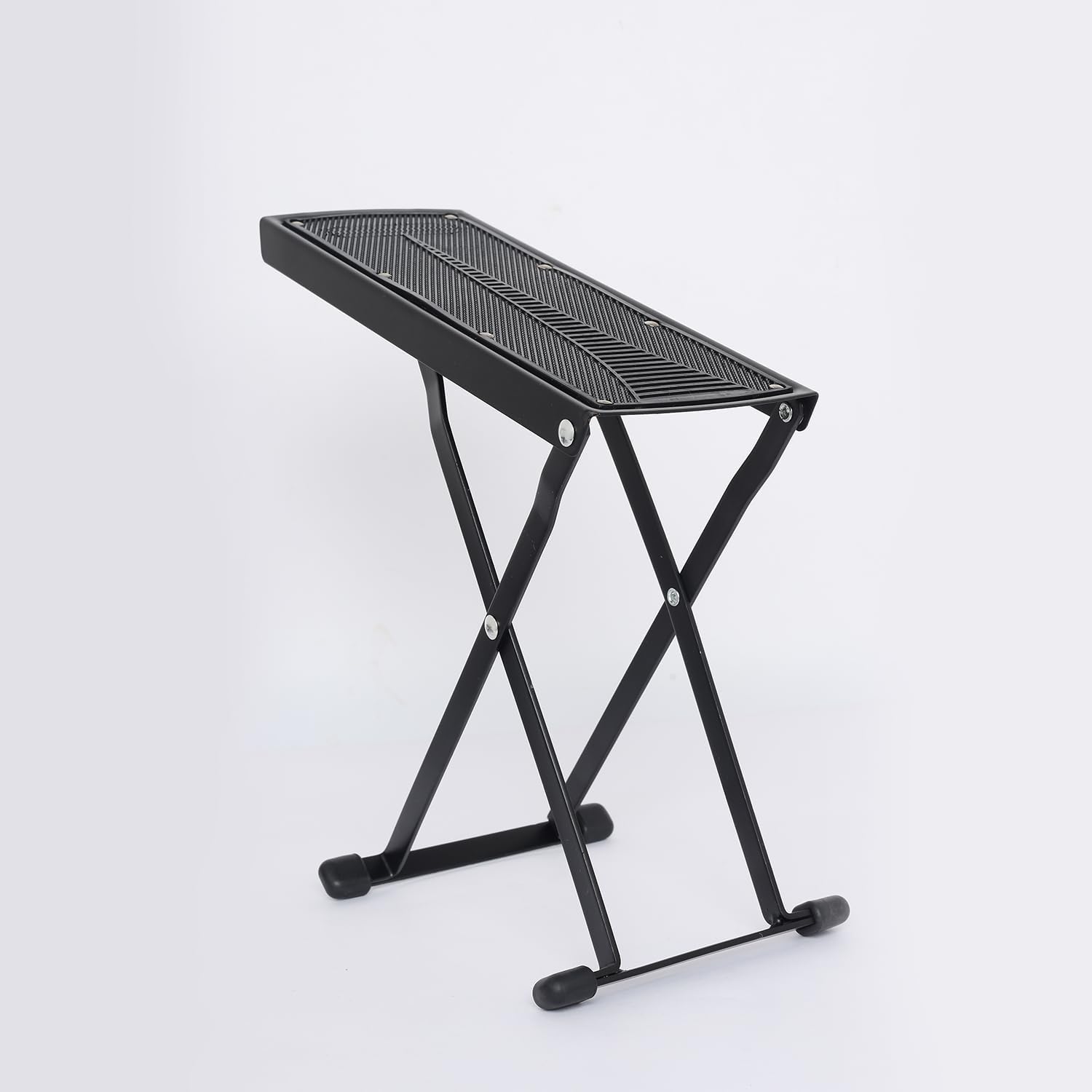 PERLMAN 6-Step Metal Guitar Foot Stool & Footrest, Adjustable Height, Non-Slip Rubber Pads, Foldable (Black, 25 x 9.9 x 1.8 cm)-image-15