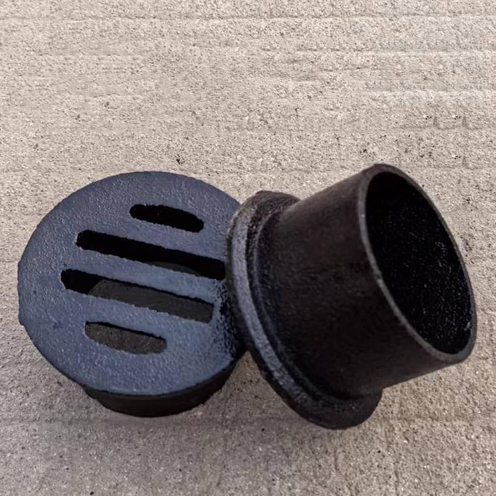 Rejilla de desagüe Redonda Plana de Hierro Fundido para tuberías de alcantarillado, Opciones de 3 a 8 Pulgadas. (200mm-8in)