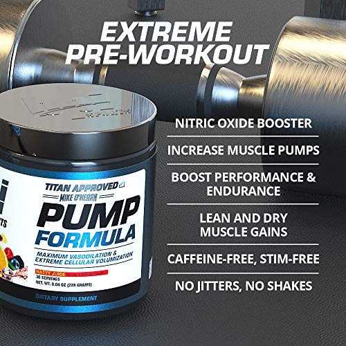 Bpi Sports Pump Formula - Mike O’hearn Titan Series - Caffeine Free Pre-Workout Powder - Dim, L-Citrulline, Citrulline Malate - Muscle Builder And Muscle Recovery (Natty Juice, 8.46Oz) #TOP3