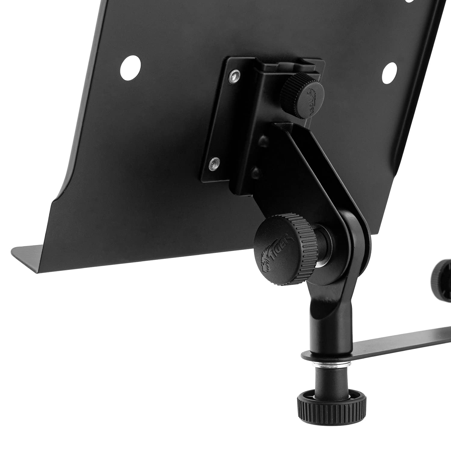 Soporte de micrófono o música TIGER MSA30-BK para letras, partituras, brazo de pinza con escritorio, negro