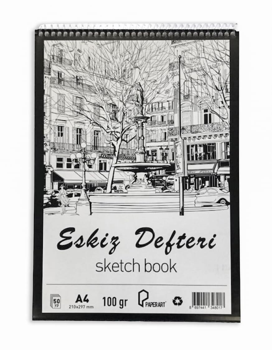 Monarty Paperart Eskiz Defteri, A4 210x297 mm, 100 gr, 50 Yaprak, Kağıt Malzeme