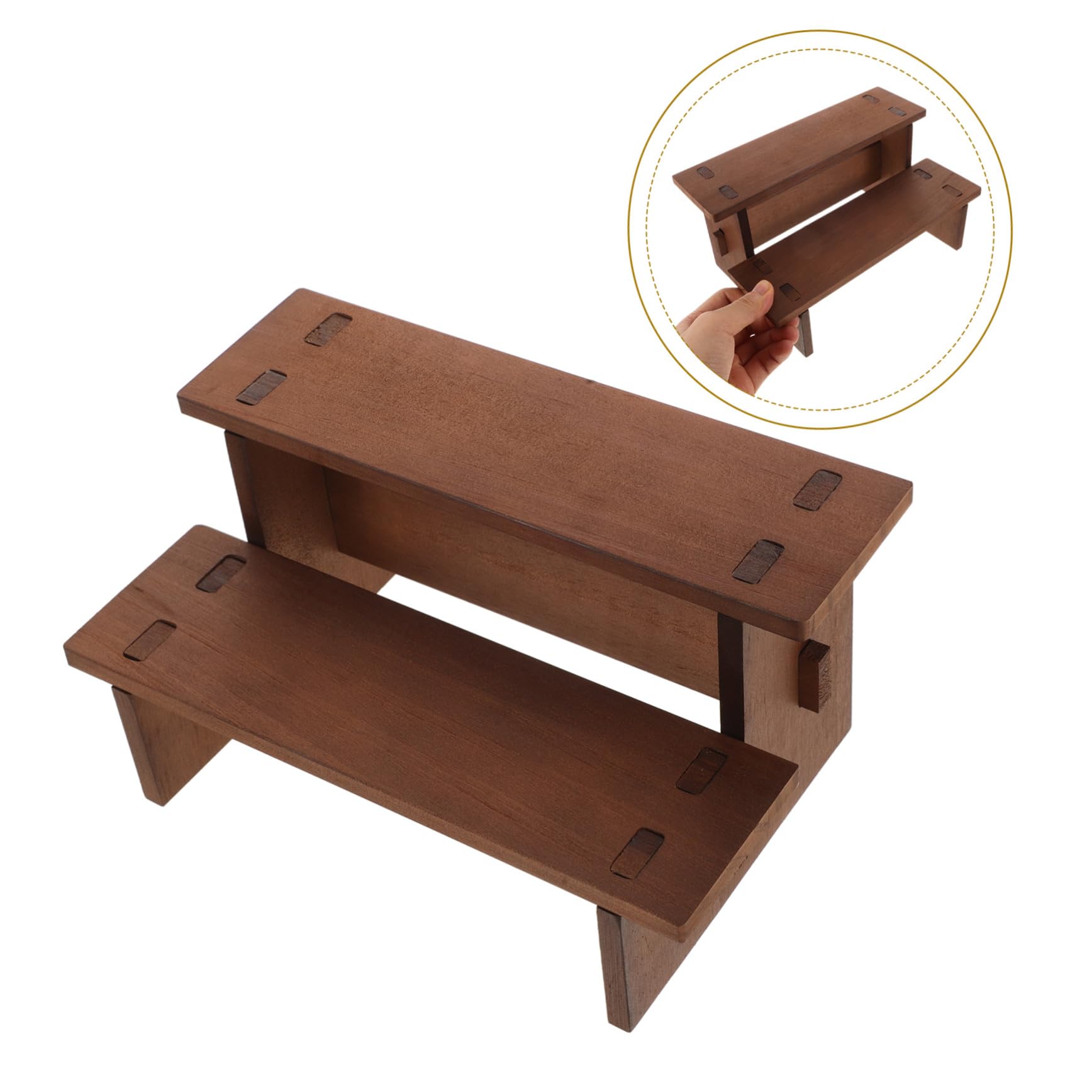 Beaupretty 2 Stück Holz Schmuckständer Multifunktionaler Organizer für Armbänder Uhren und Haarspangen Stabiler Stufiger Tischdisplay für Schmuck und Zubehör für Persönlichen und Gewerblichen