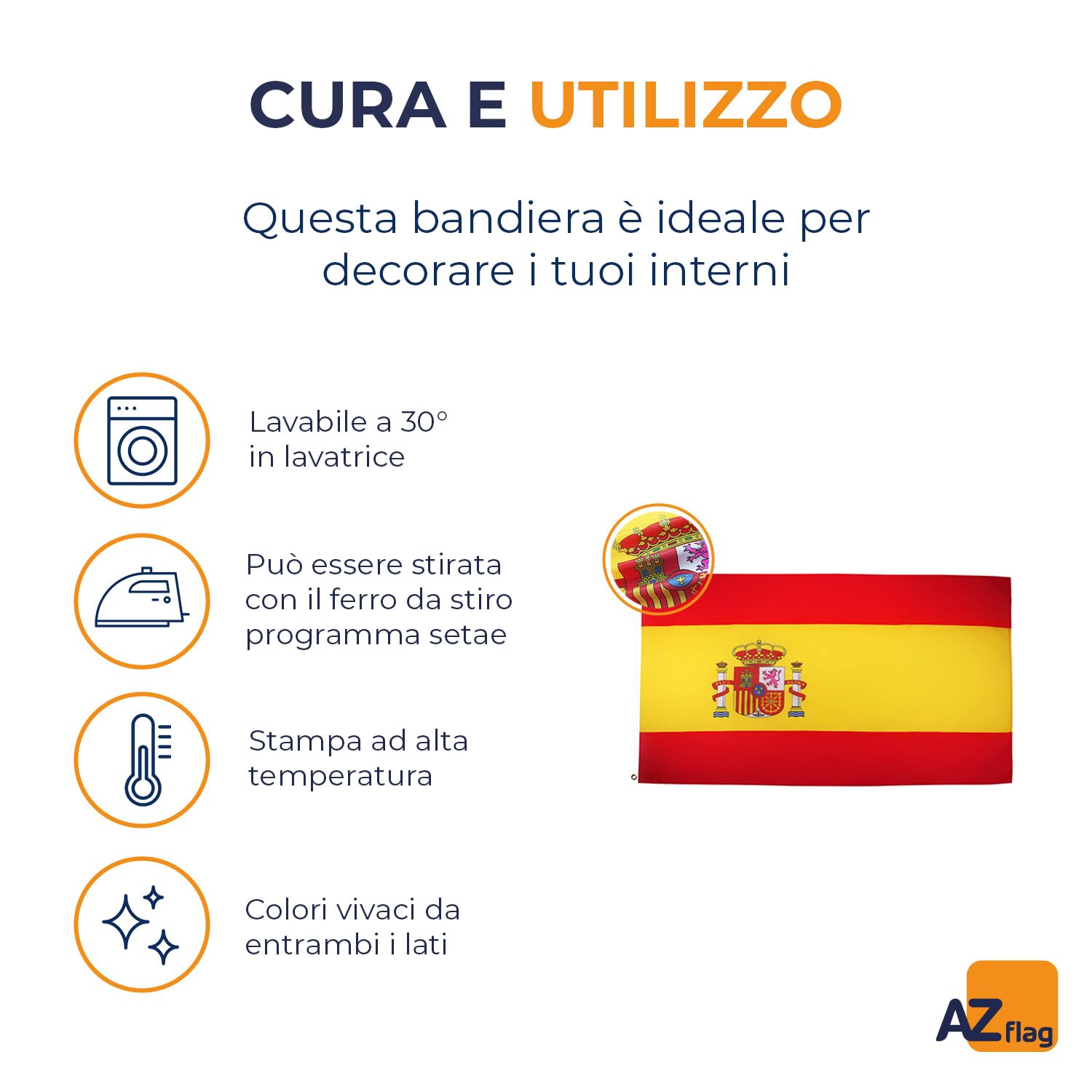 BANDIERA SPAGNA 90x60cm - GRAN BANDIERA SPAGNOLA 60 x 90 cm Poliestere leggero - Bandiere - AZ FLAG